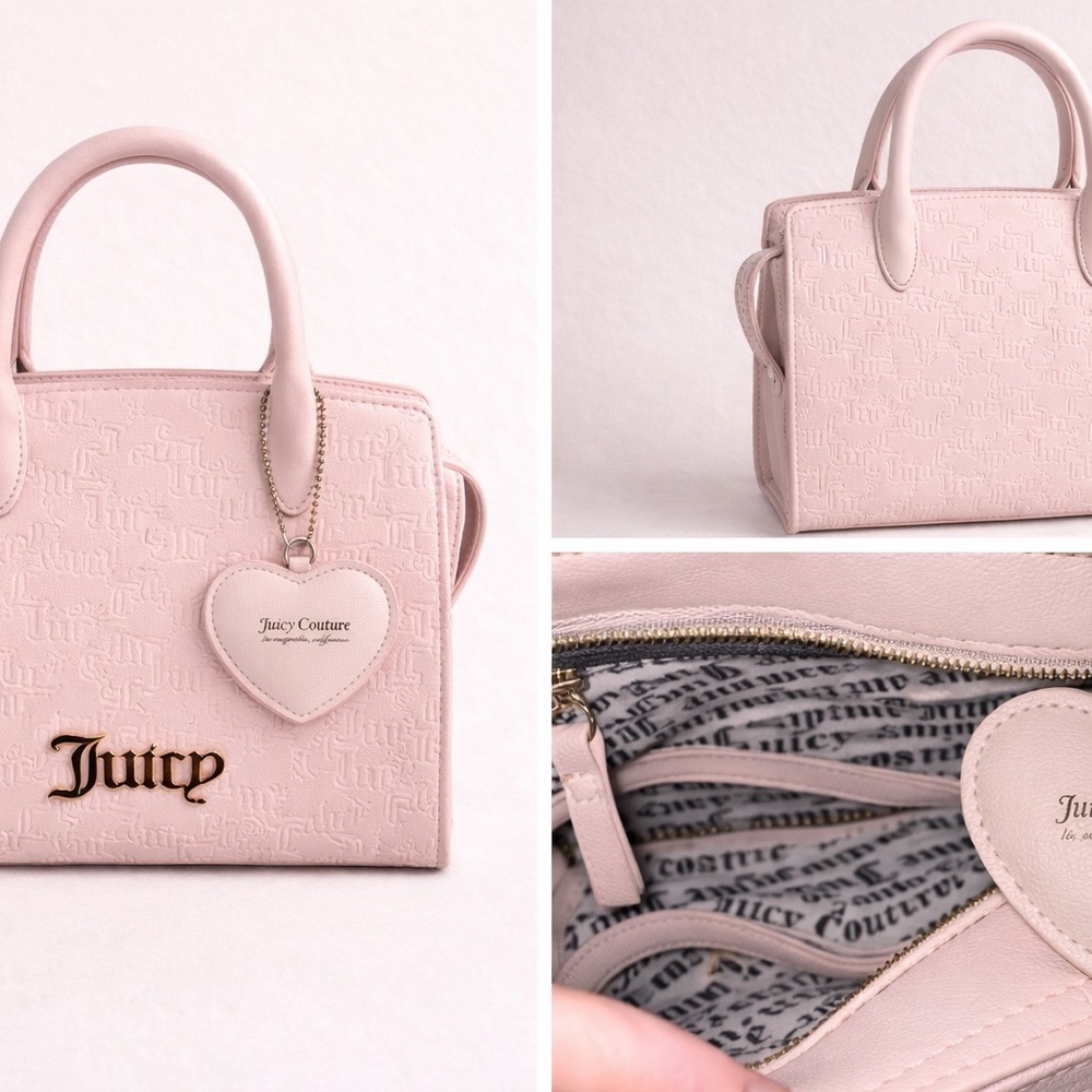 NWT$99 Juicy Couture Blush Pink Satchel Handbag | Heart Charm | New Without Tags